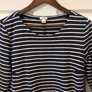 J. Crew Navy & White Striped Cotton Dress